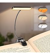 Gritin Rechargeable Book Light for Reading in Bed with 19 LED &Memory Function-Eye Caring 3 Color...