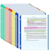 Sheet Protectors, Color Edge Plastic Sheet Protectors for 3 Ring Binder, Clear Binder Sheet Prote...