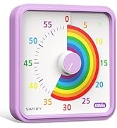 Supfity 8 Inch Visual Timer 60 Minute Countdown Timer with Pause Function Large No Ticking Time M...
