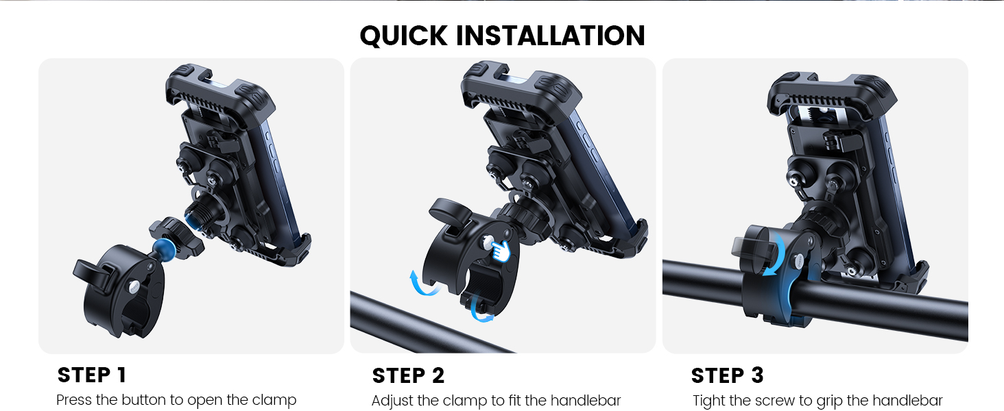 motorcycle phone holder with vibration dampener