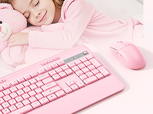 silent pink keyboard mouse