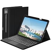 Keyboard Case Touch for Lenovo Idea Tab Pro 12.7" 2025, Bluetooth Keyboard with Trackpad & Twill ...