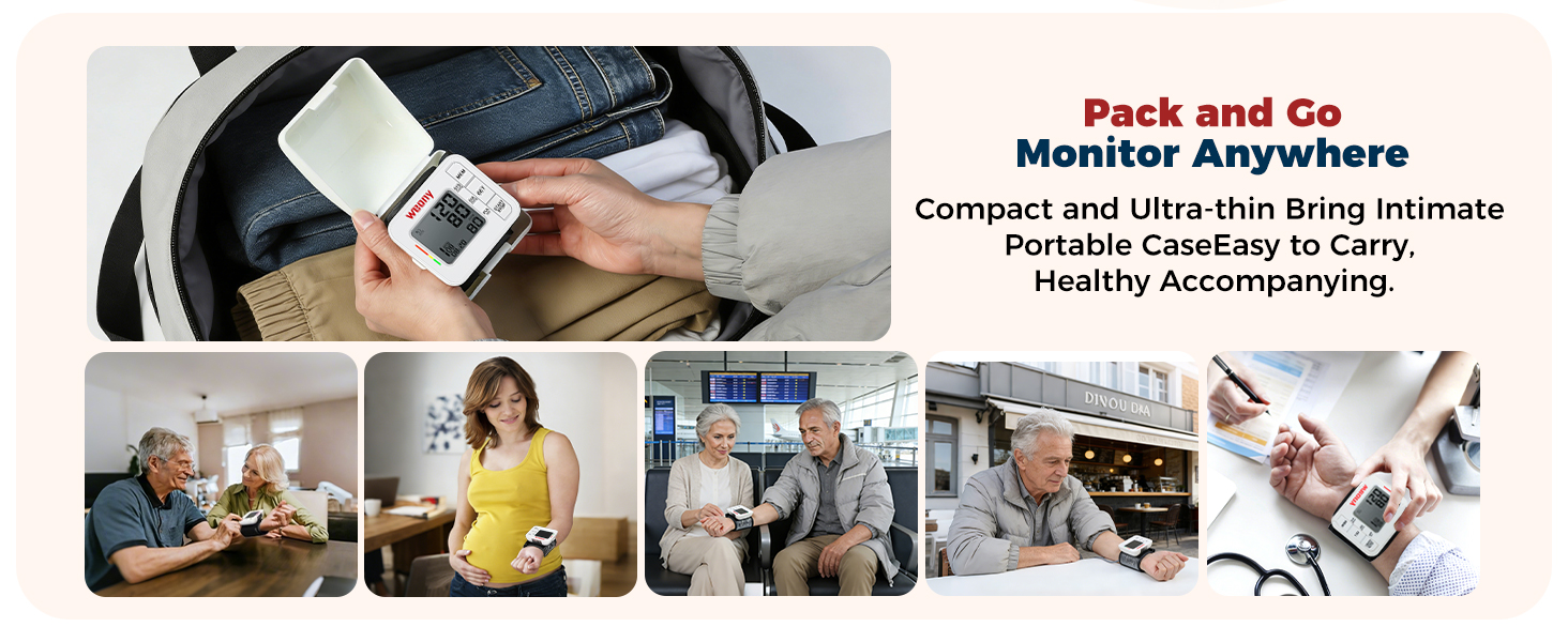 WEONY wrist blood pressure monitor adjustable wrist cuff,portable,accurate monitor