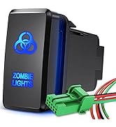 Nilight Zombie Lights Push Button Switch 12V ON Off Switch with Connector Wire Kit 1.54" x 0.83" ...