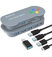 USB 3.0 Switch, USB 3.0 Switcher Selector 2 Computer Sharing 3 USB Devices with SD/TF Slot KVM Sw...