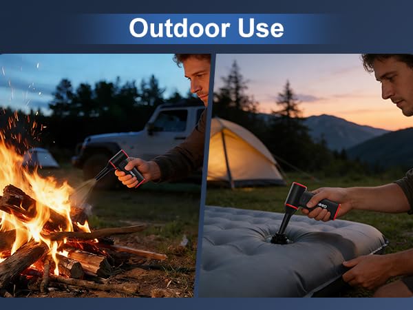 GOOLOO air duster wide applications:Outdoor fire starting/Outdoor inflation