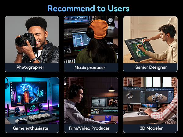a collage of people using a digital tablet