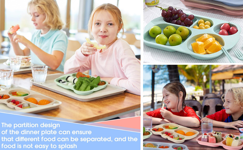 Unbreakable Divided Plates for Kids Adults