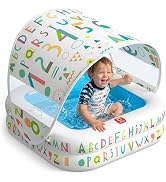 QPAU Baby Pool with Detachable Canopy for Sun Protection, 35" x 10" Portable Inflatable Kids Pool...