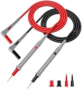 KAIWEETS Silicone Multimeter Test Leads with Gold-Plated Probes, 48 inch Long, CAT III 1000V CAT ...