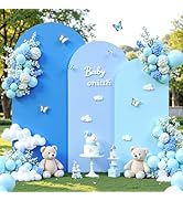 Blue Arch Backdrop Cover Set of 3-6ft, 6.6ft, 7.2ft Arch Covers Stretchy Backdrop Spandex Arch St...