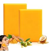2Pcs Turmeric Glow Soap,Turmeric & Lemon Glow Soap Bar,Handmade Turmeric Cleansing Soap,Body Skin...