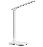 MACASA LED Desk Lamp with USB Charging Port Whole White for Home Office Essentials Table Lamp wit...
