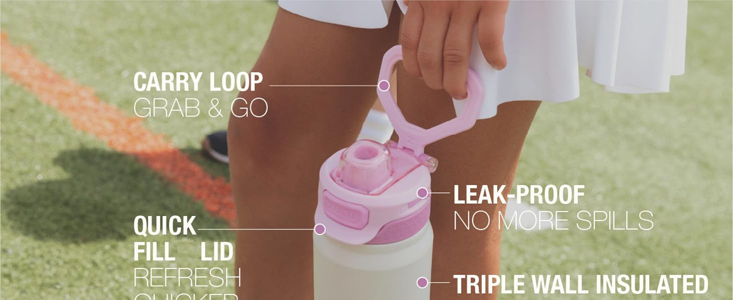 zulu powerfill pro kids water bottle