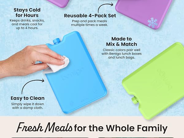 reusable ice packs, durable ice packs, long-lasting ice packs, ice packs for kids lunch bag
