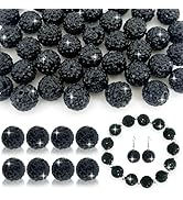 Rhinestone Beads 12mm for Jewelry Making - 50pcs Bling Sparkle Clay Beads for Friendship Bracelet...