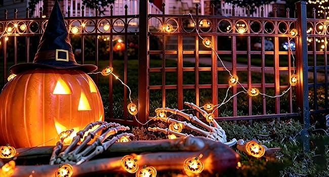 halloween pumpkin lights, pumpkin string lights, jack o lantern lights