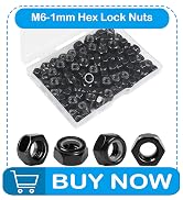 Yinpecly 100Pcs M6 x 1.0mm Nylon Insert Hex Lock Nuts Carbon Steel Zinc Plated Locknuts Self-Lock...