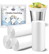 Small Trash Bags 4 Gallon - 108 Count Leakage-Proof 4 Gallon Trash Bag, Small Garbage Bags for Of...
