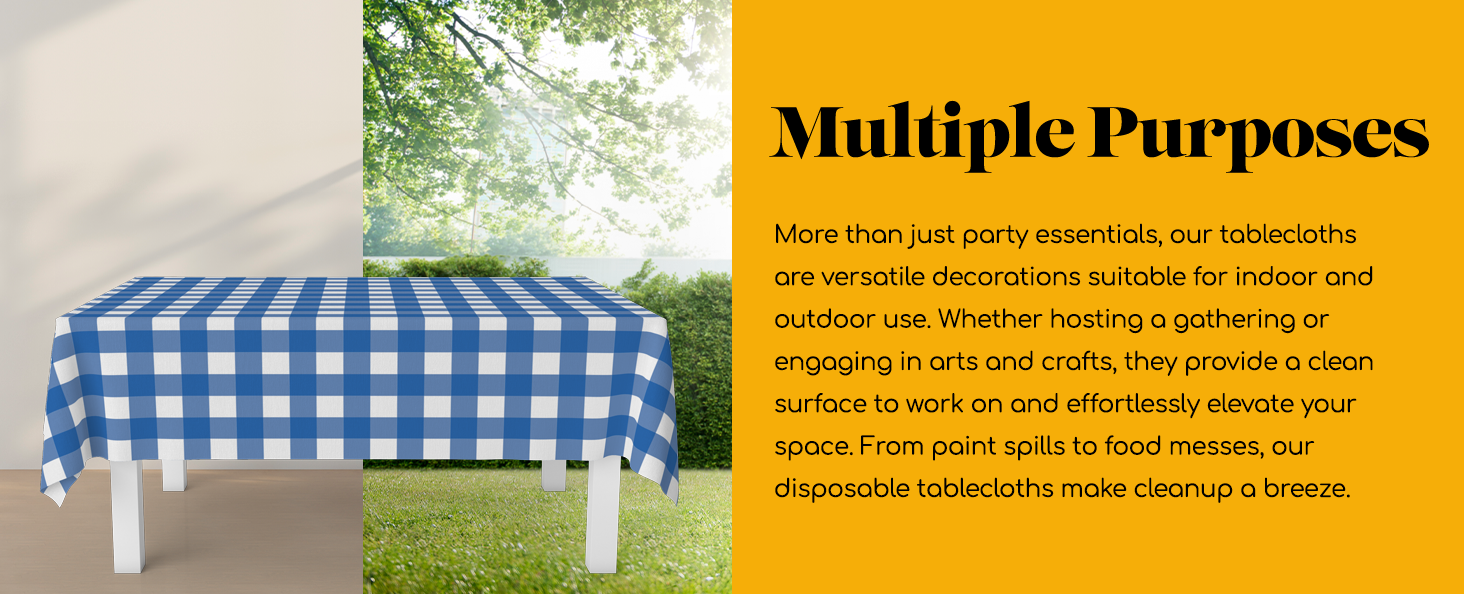 Grandipity Rectangle Tablecloth GINGHAM BLUE