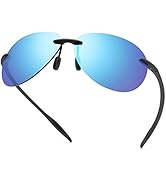 MIRYEA Rimless Polarized Sport Sunglasses for Men Women UV400 Protection Driving Fishing Cycling ...