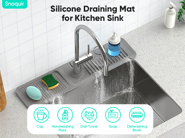 silicone draining mat for kitchen sink