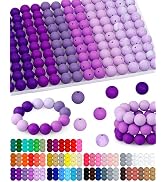 160PCS FIVEIZERO Silicone Beads 15mm Mix Color for Keychain Making, Rubber Beads for DIY Crafts, ...