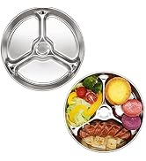 Korean Stainless Steel Divided Plates for Toddlers, Kids, Babies, 8-Inch, Premium 304, Electro-Po...