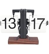 Flip Desk Clock, Retro Flip Down Clock, 24H Automatic Page Turning Clock, Retro Vintage Design Au...
