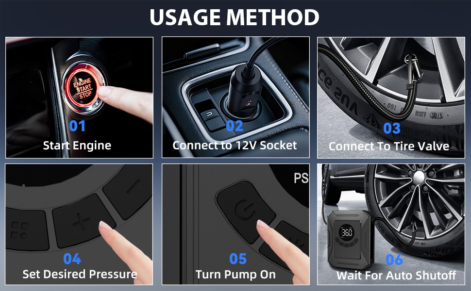 portable tire inflator for car