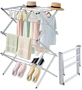 Whitmor Foldable Clothes Drying Rack: 3 Tier Laundry Drying Rack, Collapsible Drying Rack Clothin...