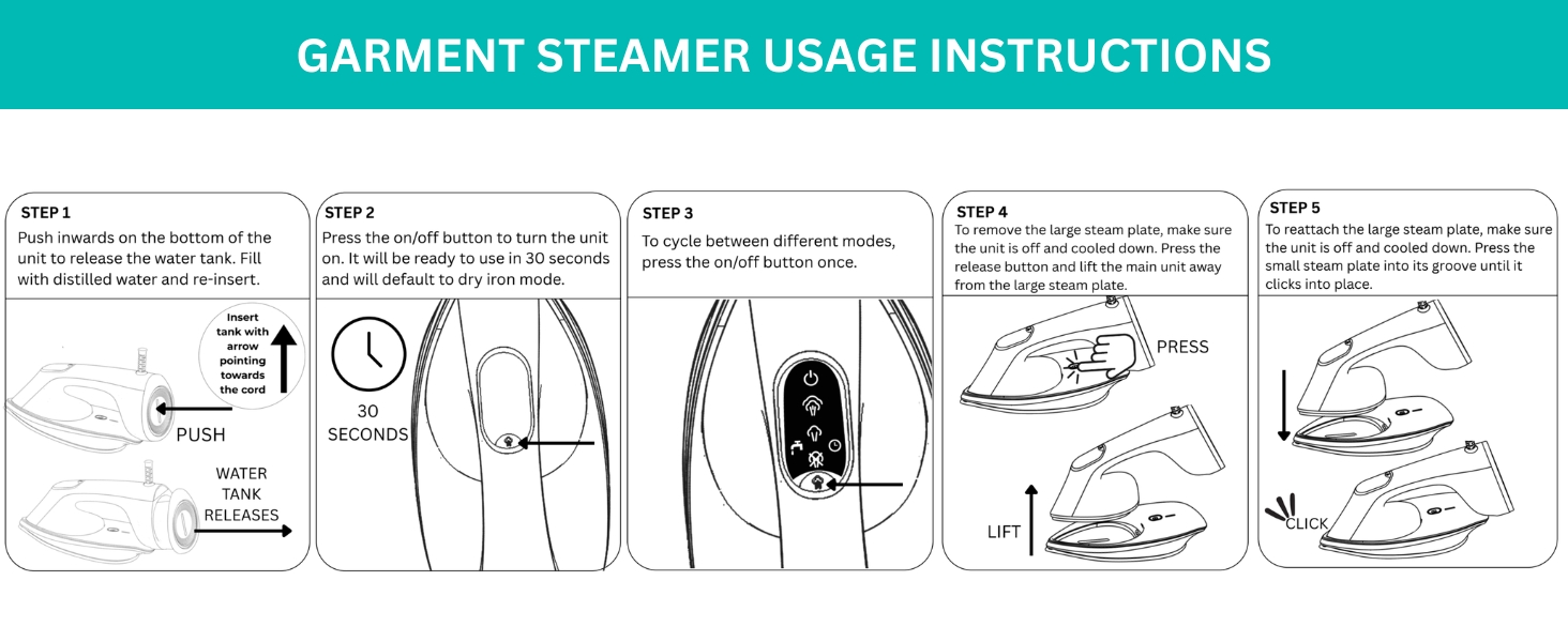 True & Tidy Duopress Steamer and Iron Usage Instructions