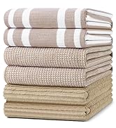 Homaxy Premium Kitchen Towels(18”x 28”, 6 Pack), Large Cotton 380 GSM Kitchen Hand Towels, Soft a...