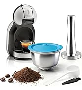 FOVNOT Reusable Coffee Capsule for Dolce Gusto, Refillable Stainless Steel Coffee Capsule Filter ...