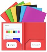 6 Pack Folders with Pockets, 2 Pocket Folder Colored File Folders, Assorted | Fit Letter Size Doc...