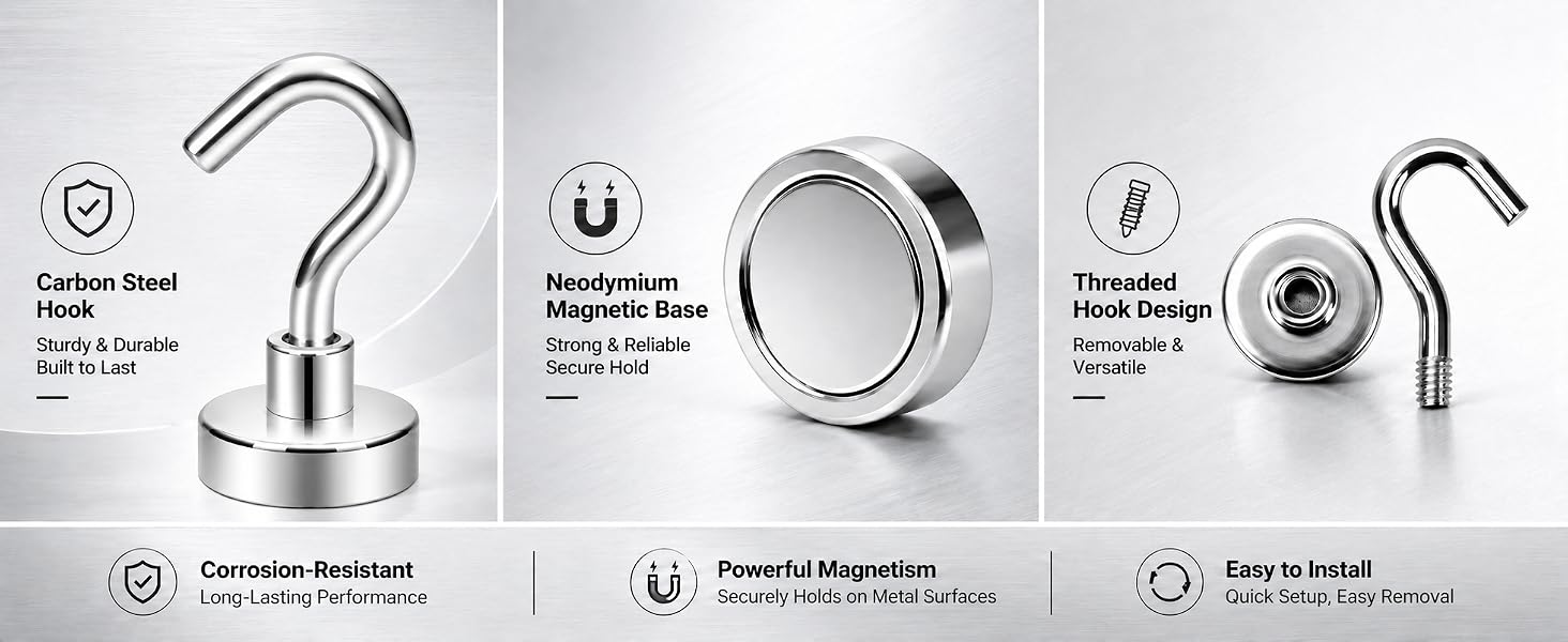 Neosmuk magnetic hooks silver