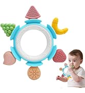 Baby Teething Ring Toy for 3-6-12 Months, Silicone Infant Teether for Sore Gum Relief, Soothing S...