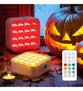 Rechargeable Pumpkin Lights, 16-Color Jack O Lantern Lights, 2 Pack | 6 Dynamic Modes, 5 Brightne...