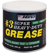 ABRO Masters Super Heavy-Duty #3 Wheel Bearing Grease, 16oz, Sodium-Based, Multi-Purpose Lubrican...