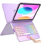For iPad 11th Generation/10th Generation Case with Keyboard,Touch Keyboard for iPads A16 /10th Ge...