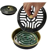 Mosquito Coil Holder, 2 Pack Metal Mosquito Repellent Coil Holder with Lid Black Portable Incense...