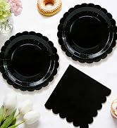 black paper plates and napkins party supplies cake dessert plates disposable luncheon napkins paper