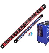 3/8-Inch Magnetic Socket Organizer Rail, Aluminum Alloy Socket Rail, Heavy Duty Sockets Holder wi...