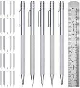 GCHMDE 5-Pack Tungsten Carbide Scriber, Metal Scribe Tool with 25 Replacement Marking Tips & Stee...