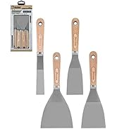 ROLLINGDOG 4PC Putty Knife Scrapers - Stainless Steel Spackle Knife Set with Laser Engraved Wood ...