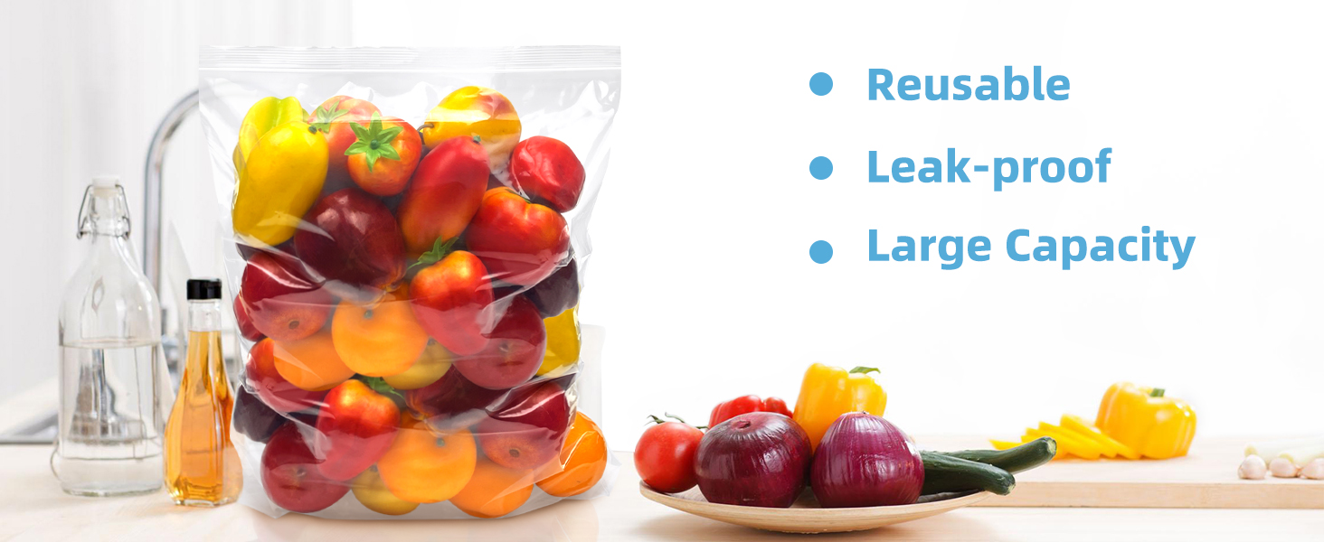 3.5 Gallon Plastic Zipper Storage Bags