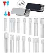 FIVEIZERO 80 PCS Large-Eye Blunt Needles,8 Sizes Stainless Steel Yarn Knitting Needles,Sewing Nee...