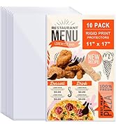AKONEGE 10 Pcs 11" x 17" Rigid Print Protectors Clear Plastic Sleeves Hard Sheet Protectors Heavy...