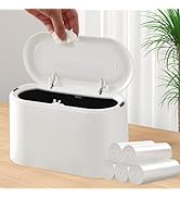 Mini Trash Can with Lid, Desktop Small Trash Can, Removable Small Garbage Can, Pop Up Countertop ...