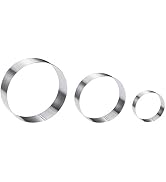 Large Round Cake Ring Set-4/6/8 Inch Biscuit Cutter Stainless Steel Circle Pancake Mold English M...